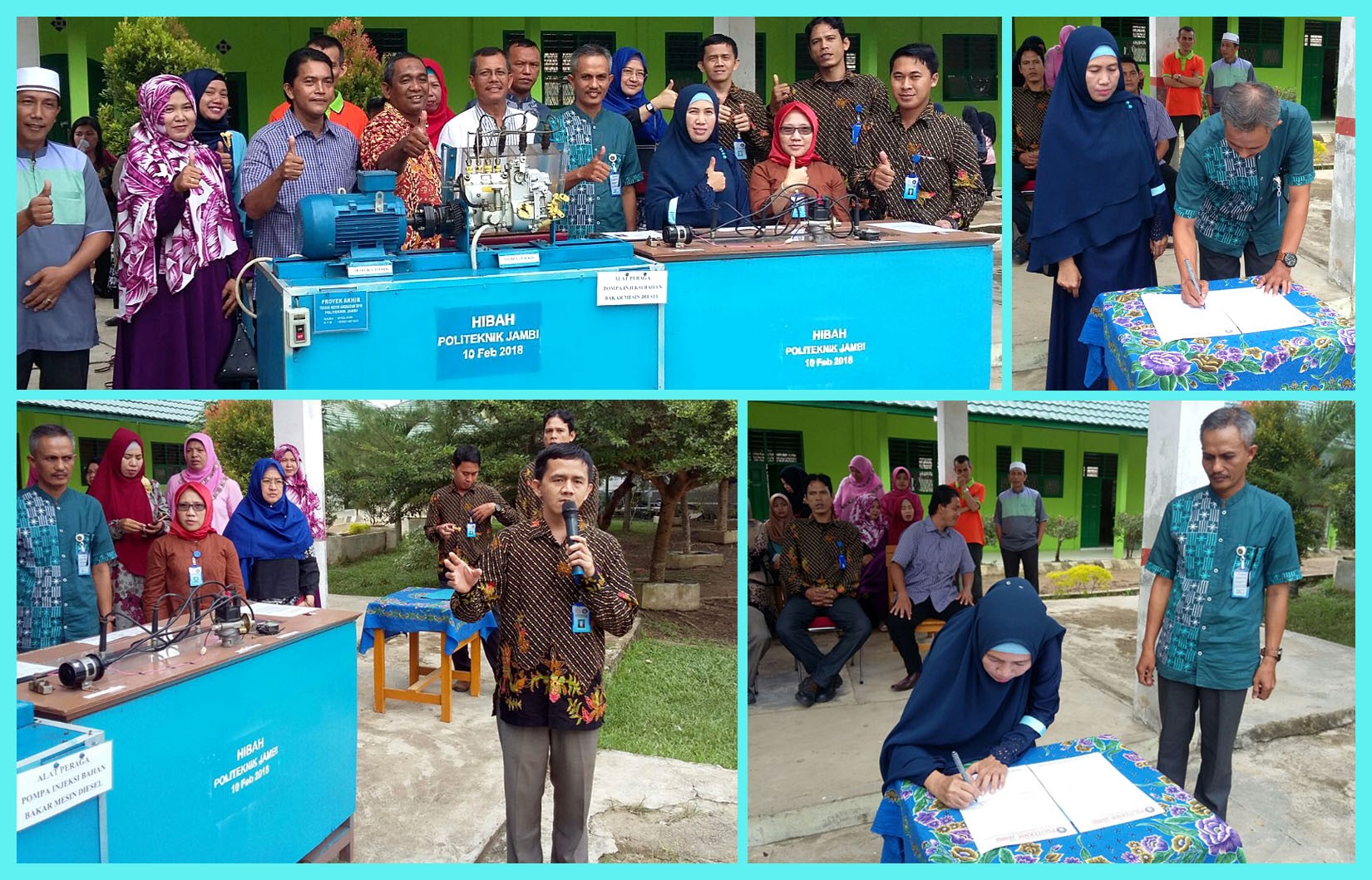 Prodi Teknik Mesin Politeknik Jambi Memberikan Hibah Peralatan Untuk SMKN 1 Muaro Jambi