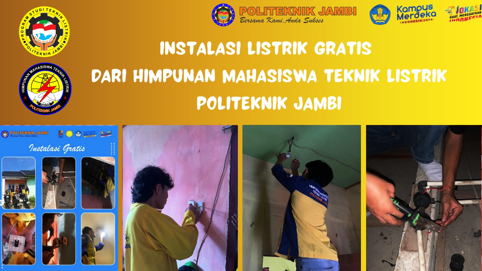 Instalasi Listrik Gratis dari Himpunan Mahasiswa Teknik Listrik Politeknik Jambi