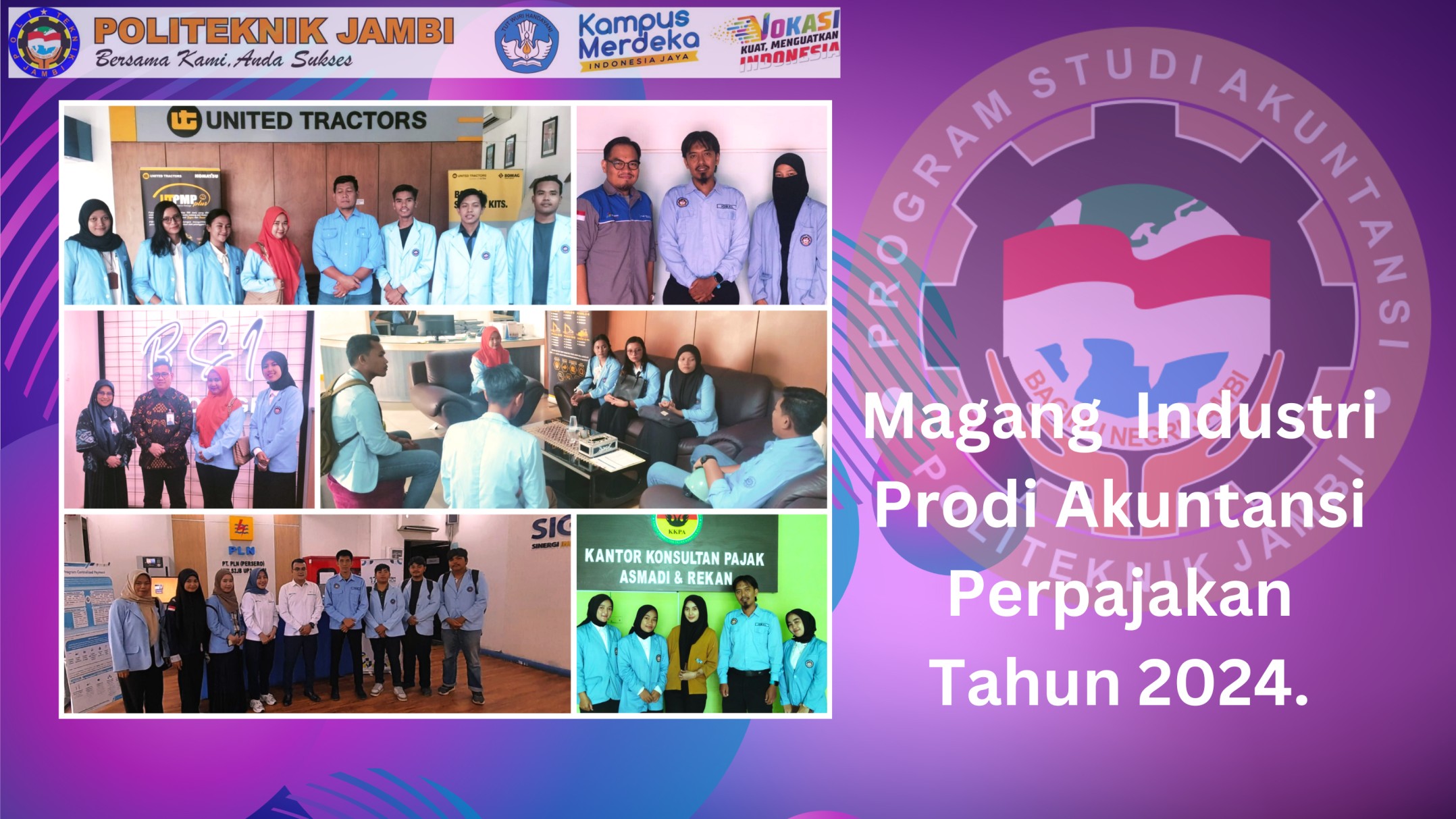 Pengantaran Mahasiswa/i Magang Prodi Akuntansi Perpajakan ke Industri dan Instansi Pemerintahan Tahun Ajaran 2024