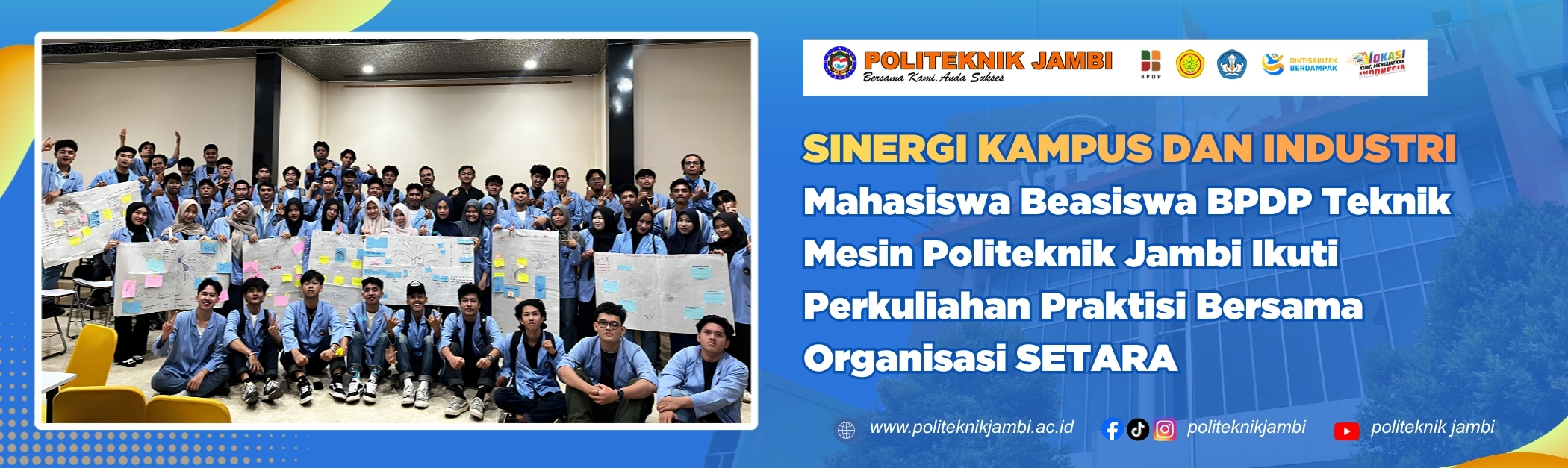 Mahasiswa Beasiswa BPDP Teknik Mesin Politeknik Jambi Ikuti Kuliah Praktisi Bersama Organisasi SETARA