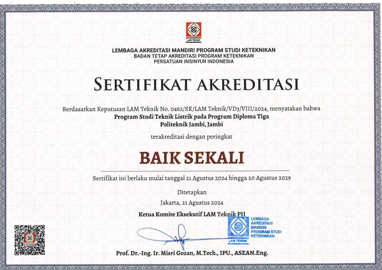 Akreditasi D3 - Teknik Listrik