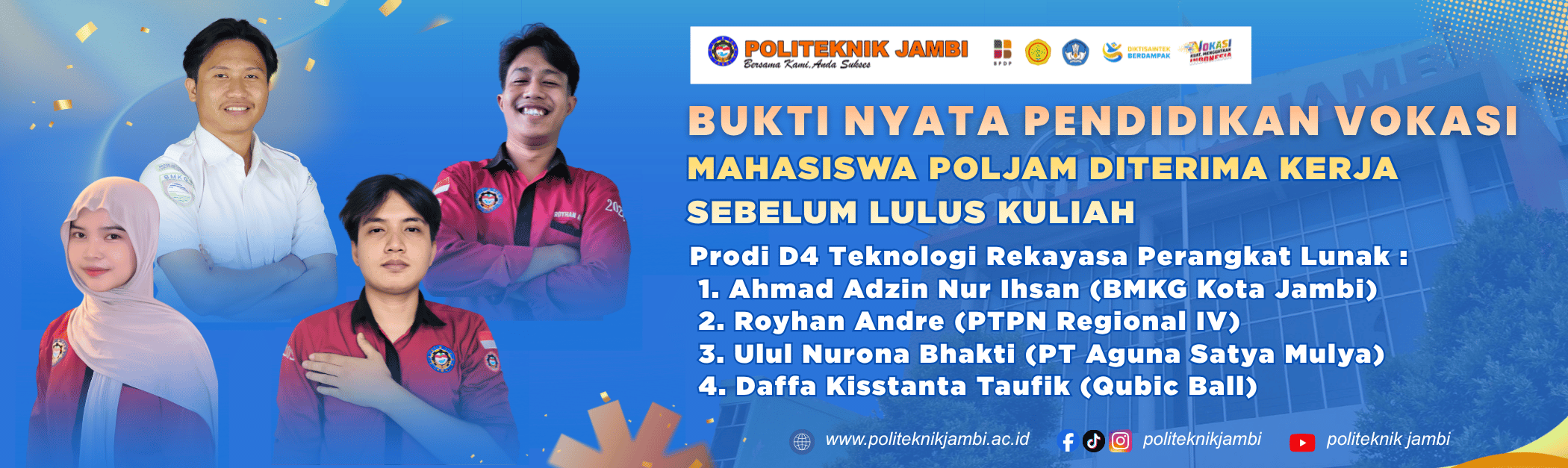 Mahasiswa D4 TRPL Politeknik Jambi Diterima Kerja Sebelum Lulus